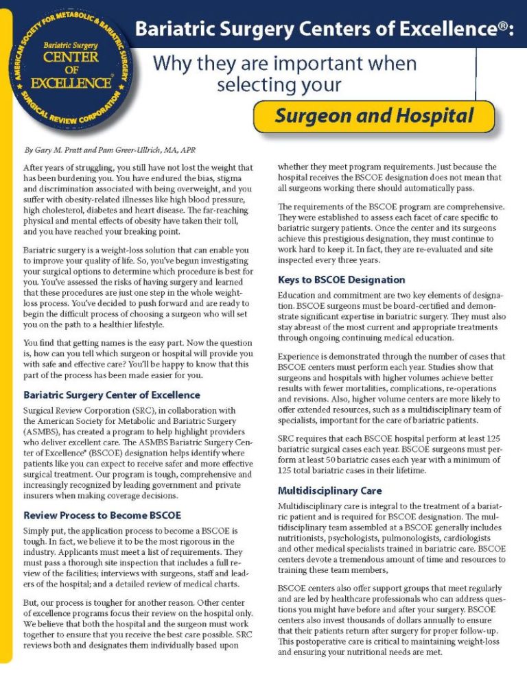 Medicare centers of excellence for bariatric surgery cognizant technology solutions wiki