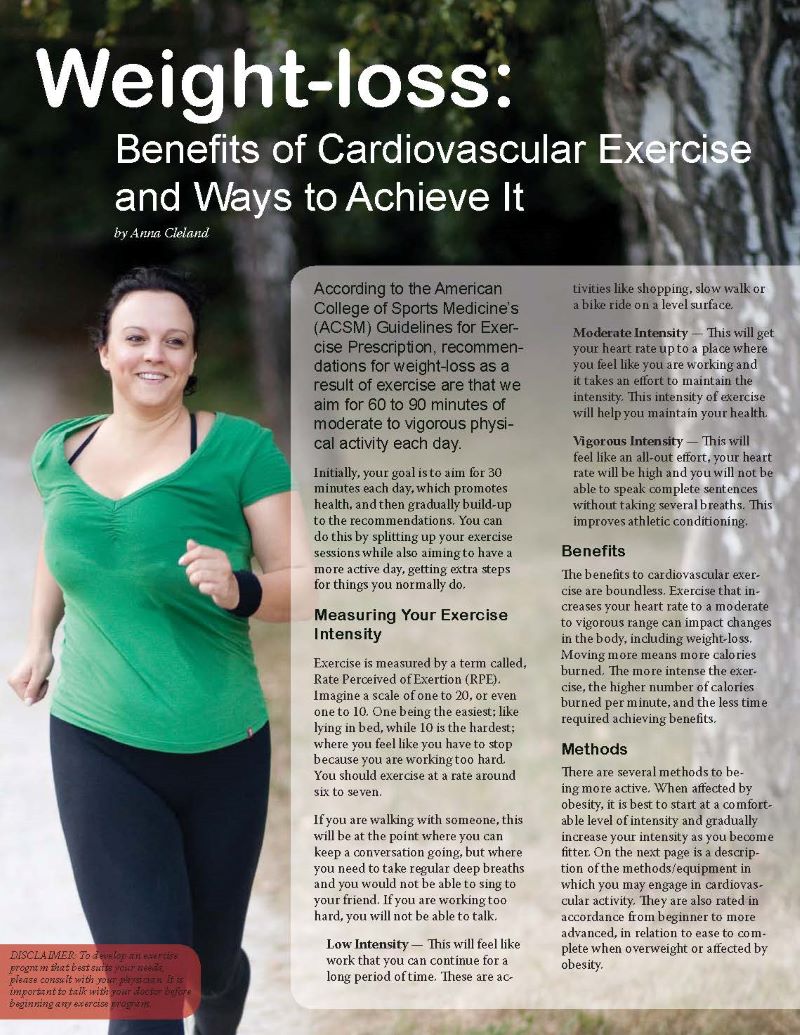 Weight-loss: Benefits of Cardiovascular Exercise and Ways to
