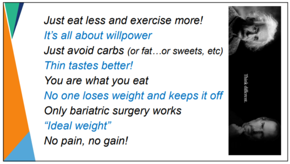 Common phrases about weight and weight management