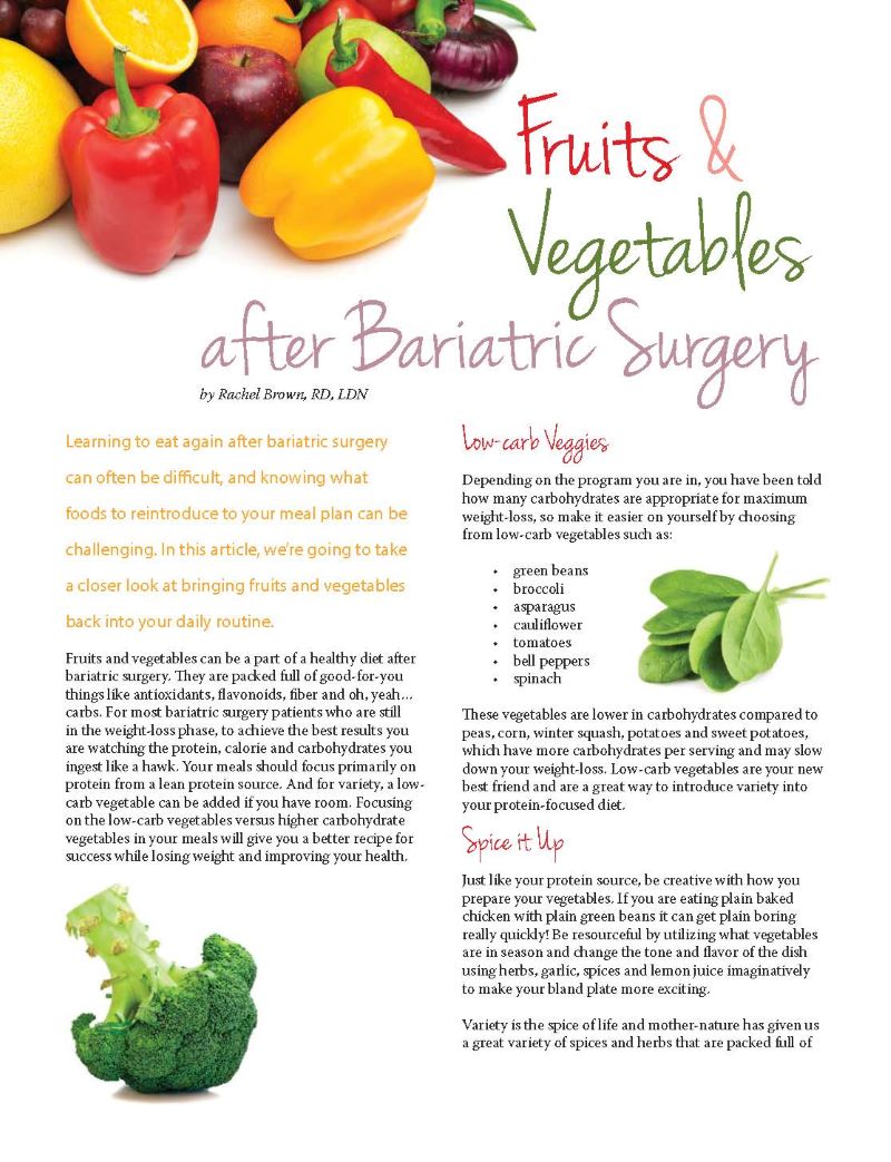 Recipes for post-op bariatric surgery patients
