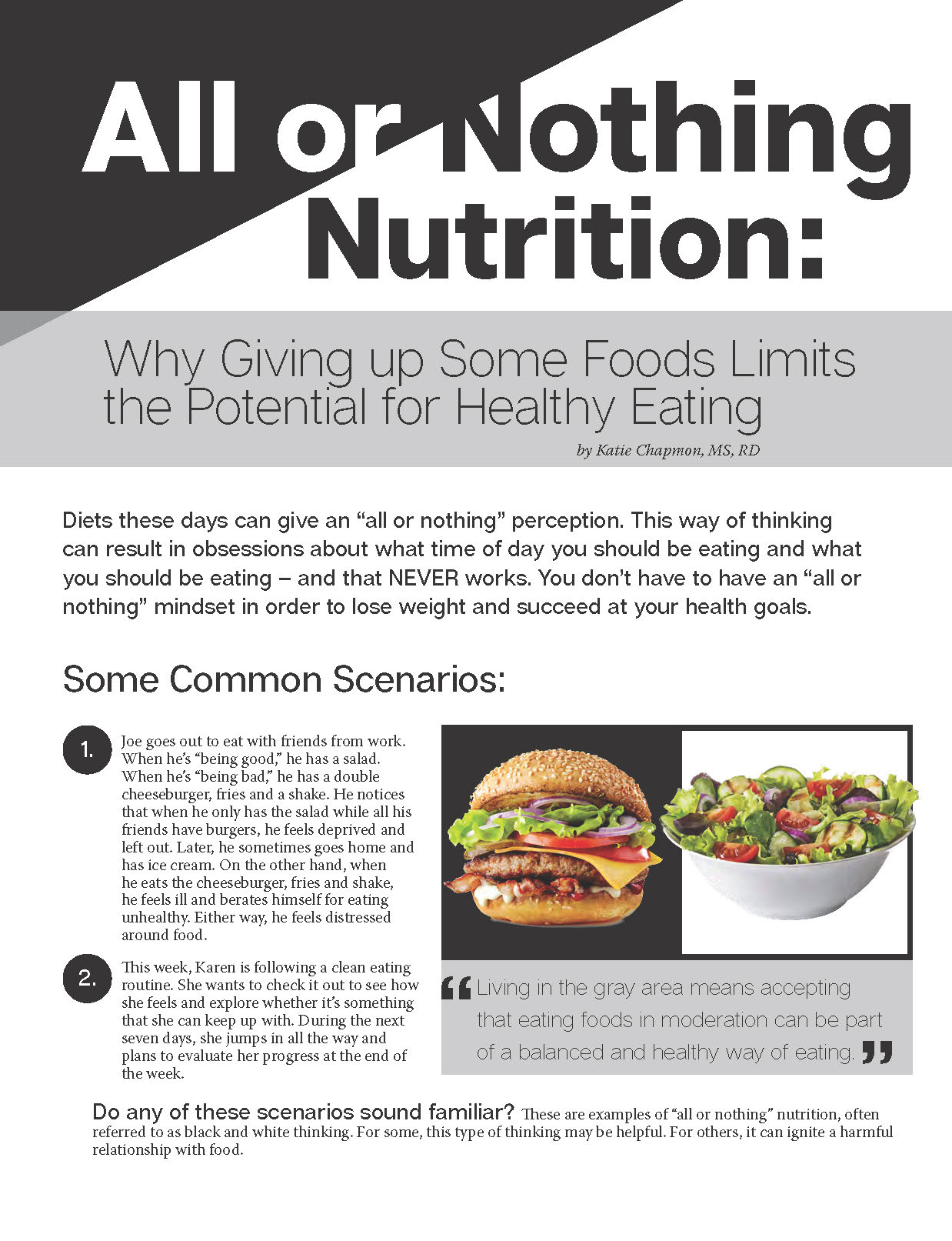 All or Nothing Nutrition: Why Giving up Some Foods Limits the