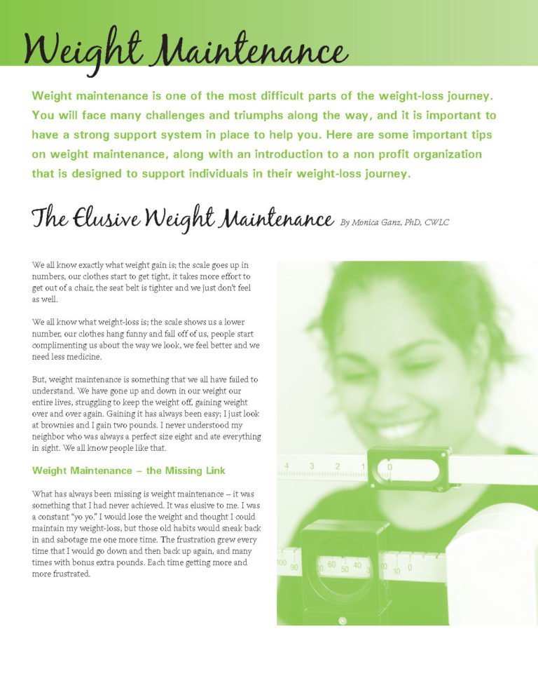 The Elusive Weight Maintenance - Obesity Action Coalition