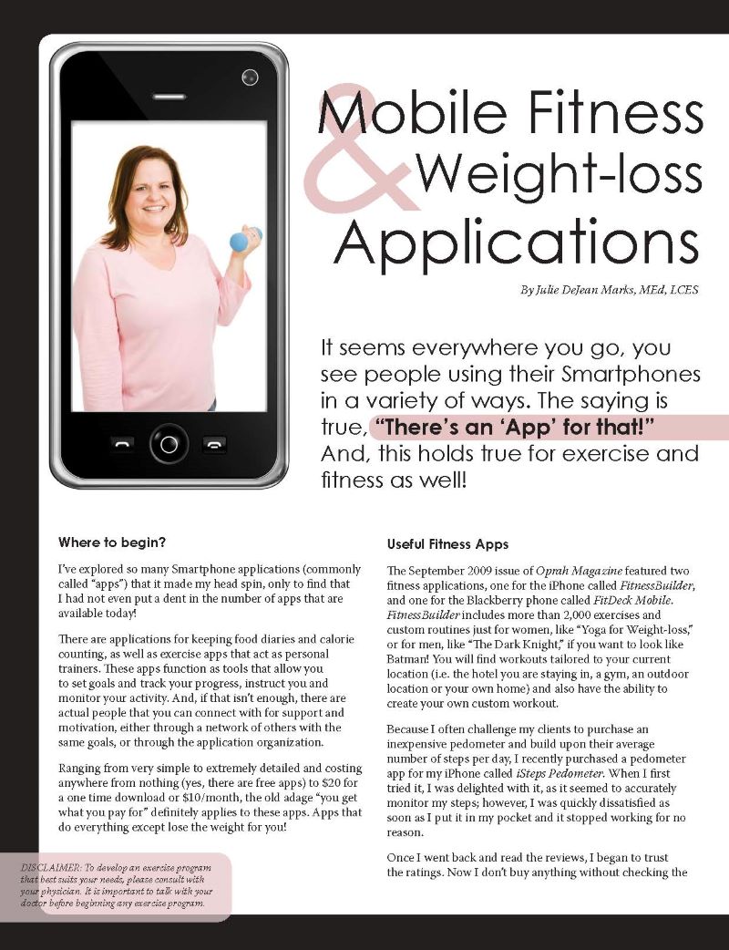 Mobile Fitness And Weight Loss Applications Obesity Action Coalition