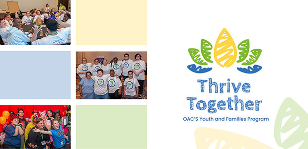 Thrive Together program logo and photos of kids