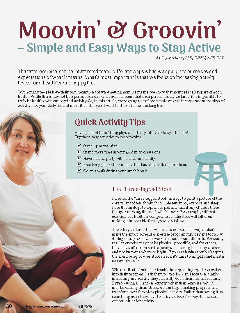 Moovin’ & Groovin’ Simple and Easy Ways to Stay Active Obesity