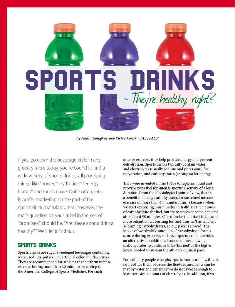 research article on sports drinks